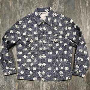 Dolce & Gabbana Blue and White Logo Jacket